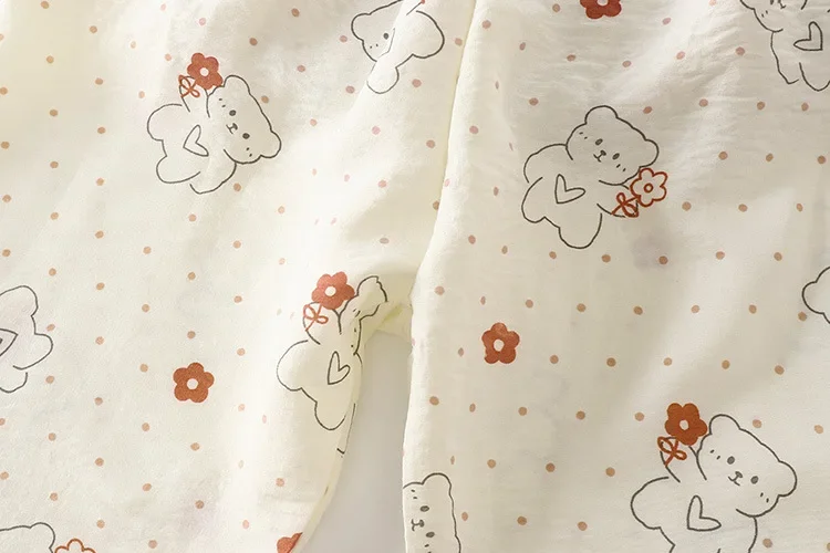Kinder Mädchen Hauskleidung Sets Lose Dünne Kinder-Pyjamas Spitze Blumenmuster Prinzessin Langarm-Oberteil+Hose 2-teiliges Set Mädchenbekleidung – Detail 24