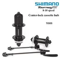 SHIMANO TX505 Buje Delantero y Trasero de 8, 9 y 10 Velocidades para Bicicleta de Montaña MTB, Bloqueo Central, Disco, Liberación Rápida, Piezas Originales