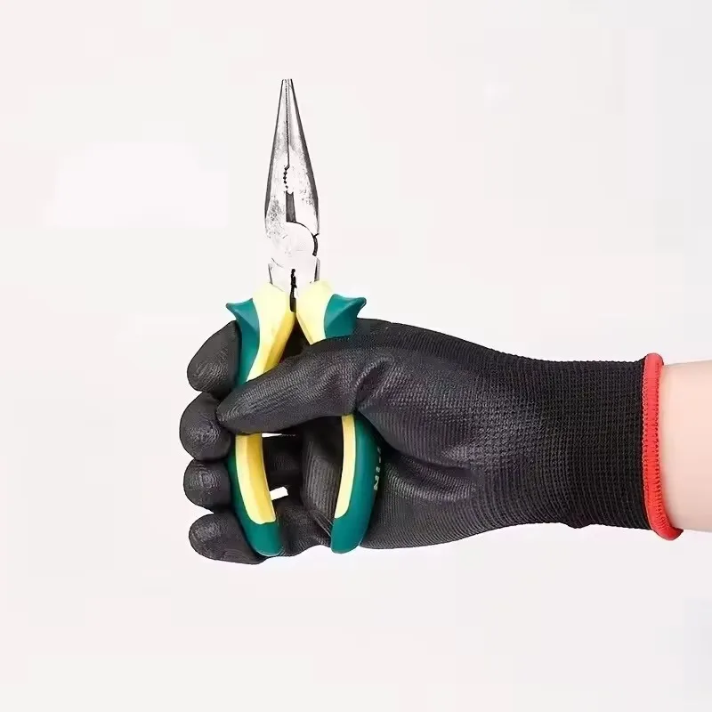 4/8/12Pairs PU Coating Gloves Anti-Slip Wear-Resistant Nylon PU Gloves Durable Gardening Machinery Automotive Repair Supplies