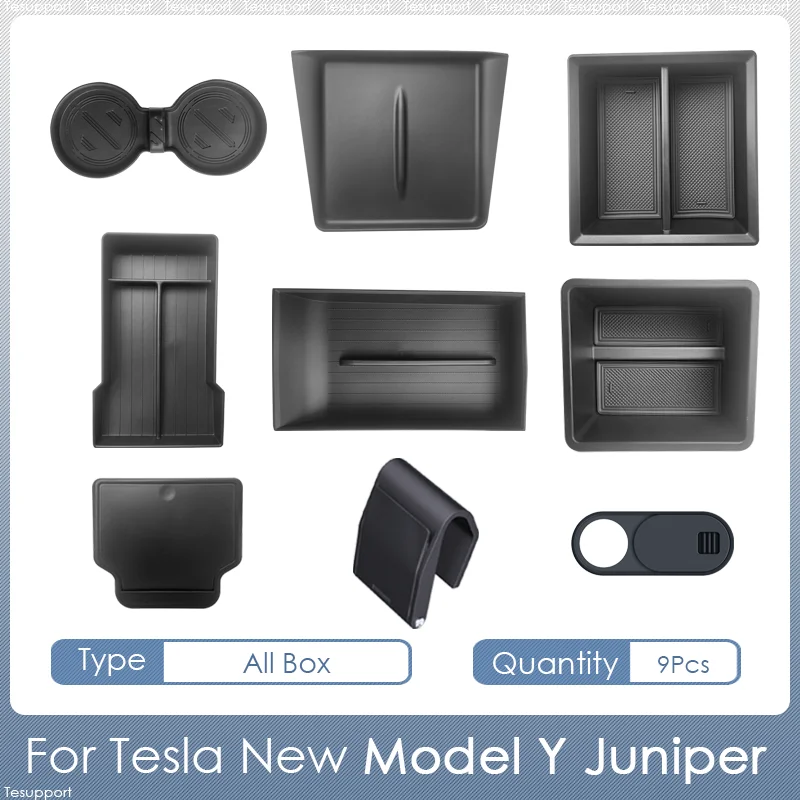 Opbergdoos voor Tesla Model Y Juniper Accessoires Middenconsole Trays voor Tesla Model Y Juniper 2025-2026 Webcam cover
