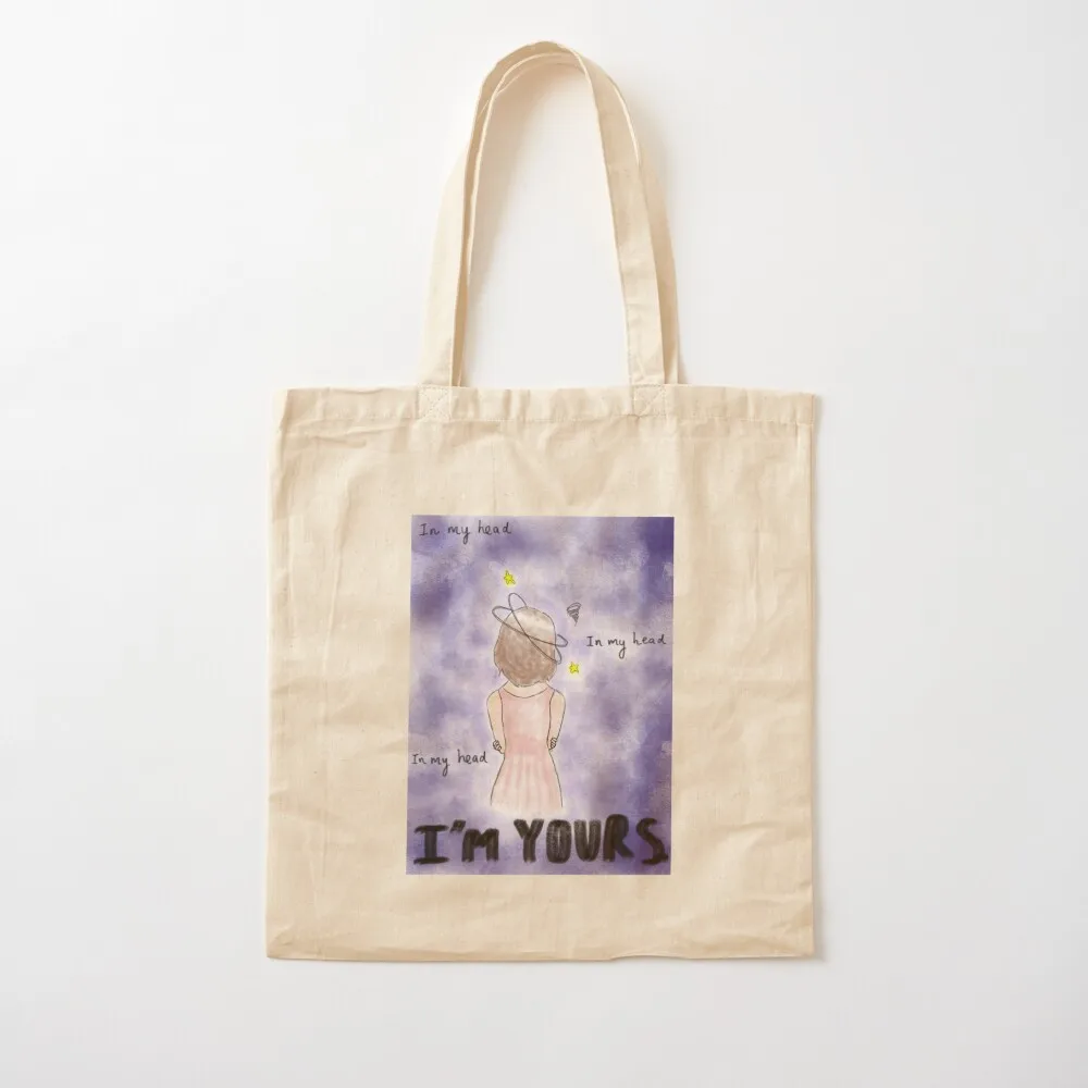 حقيبة حمل In My Head، حقيبة قماشية صديقة للبيئة، حقيبة يد للمتسوقين الجامعيين