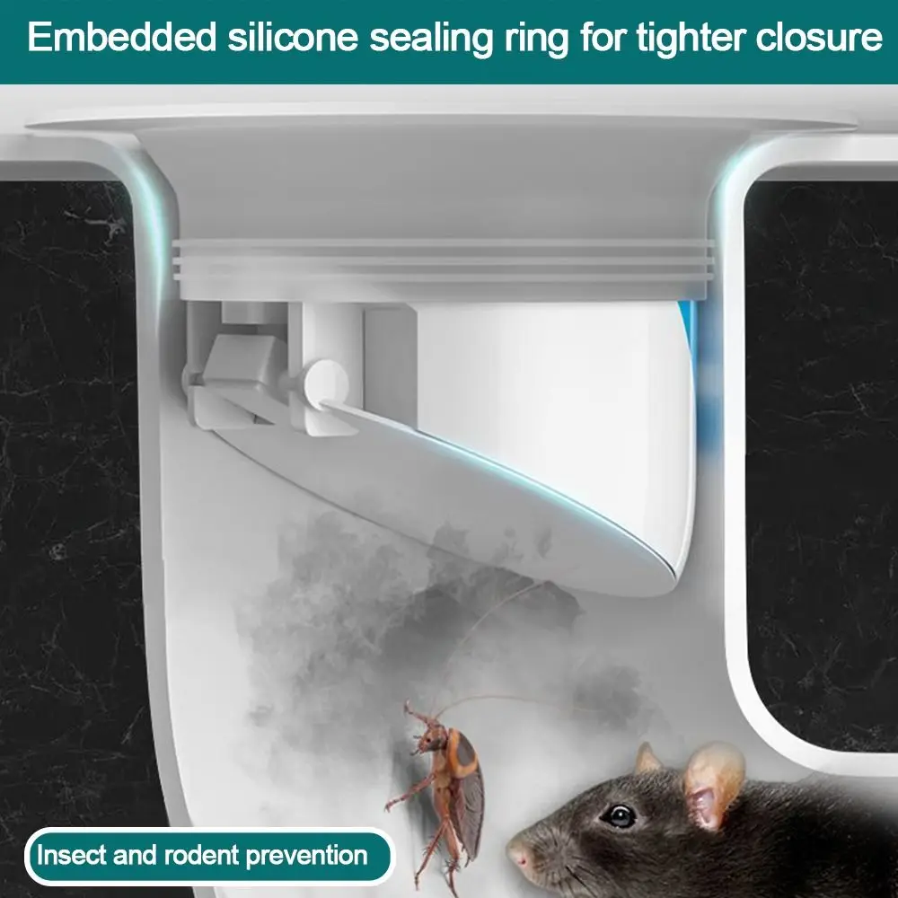 Anti-Odor Squatting Pan Anti-smell Plug Plastic Deodorize Anti-blocking Cover Prevent Sewage Overflow white