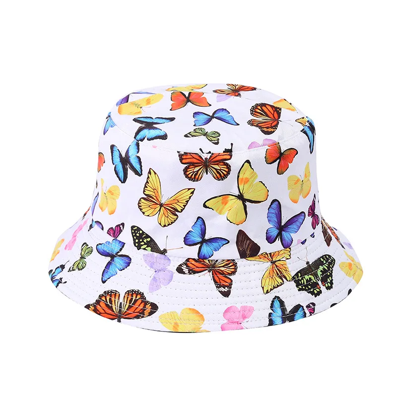 Schmetterling Eimer Hut Frühling Sommer Hüte Für Frauen Im Freien Sonnenschutz Sonnenschirm Süße Nette doppelseitige Fischer Kappe Sonnenhut