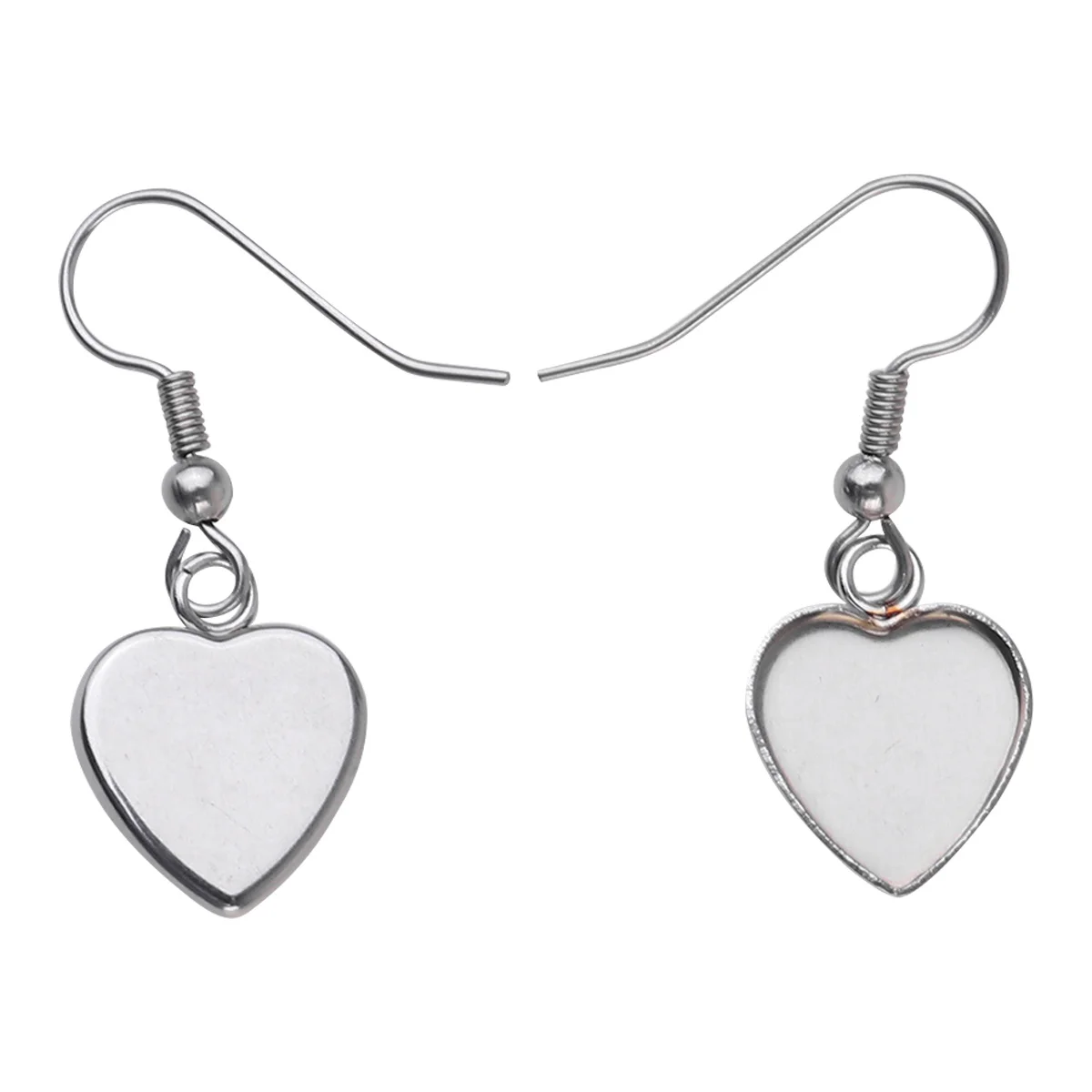 40 szt. Kolczyki w kształcie serca, haczyki na uszy ze stali nierdzewnej, bazy do samodzielnego tworzenia biżuterii, lekkie i wytrzymałe, idealne do prezentów na przyjęcia.