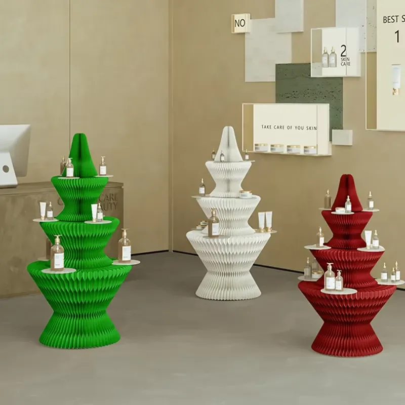I1360 Red Green White Paper Display Stand for Ornaments Jewelry Display Paper Decoration Props