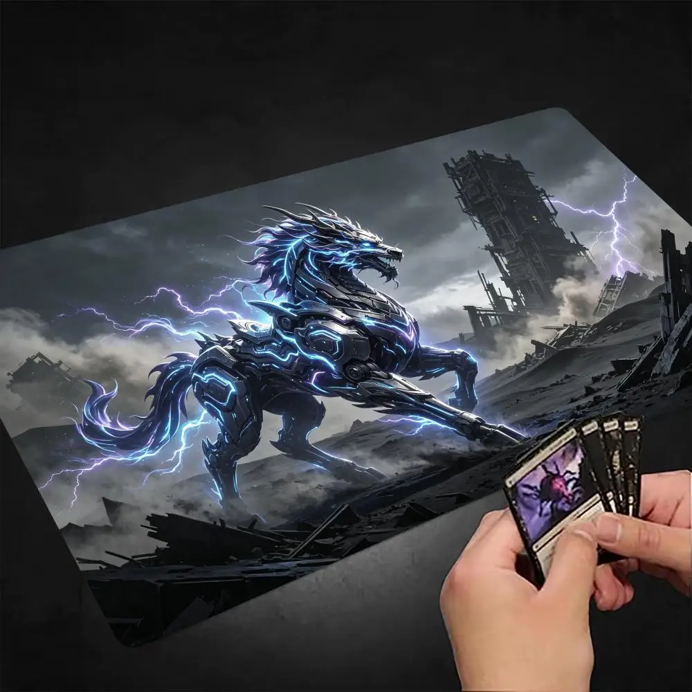 Mechanical Armor Lightning Thunder Horse XXL Play Mat Large Gaming Mouse Pad Desk Mat PC Office Home Decor Mousepad Mouse Mat