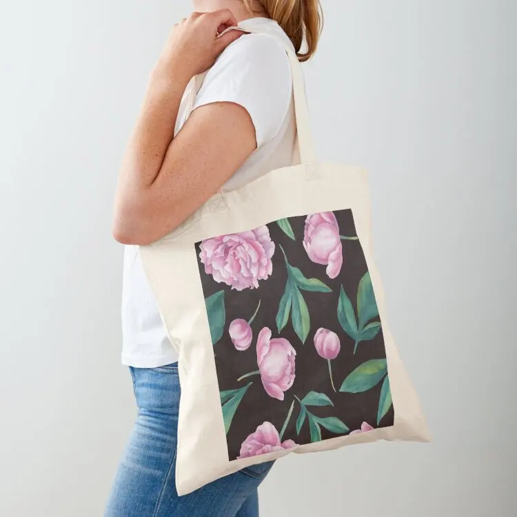 

Seamless watercolor peony pattern Tote Bag Canvas Women's beach bags tote bag woman Canvas bag for women