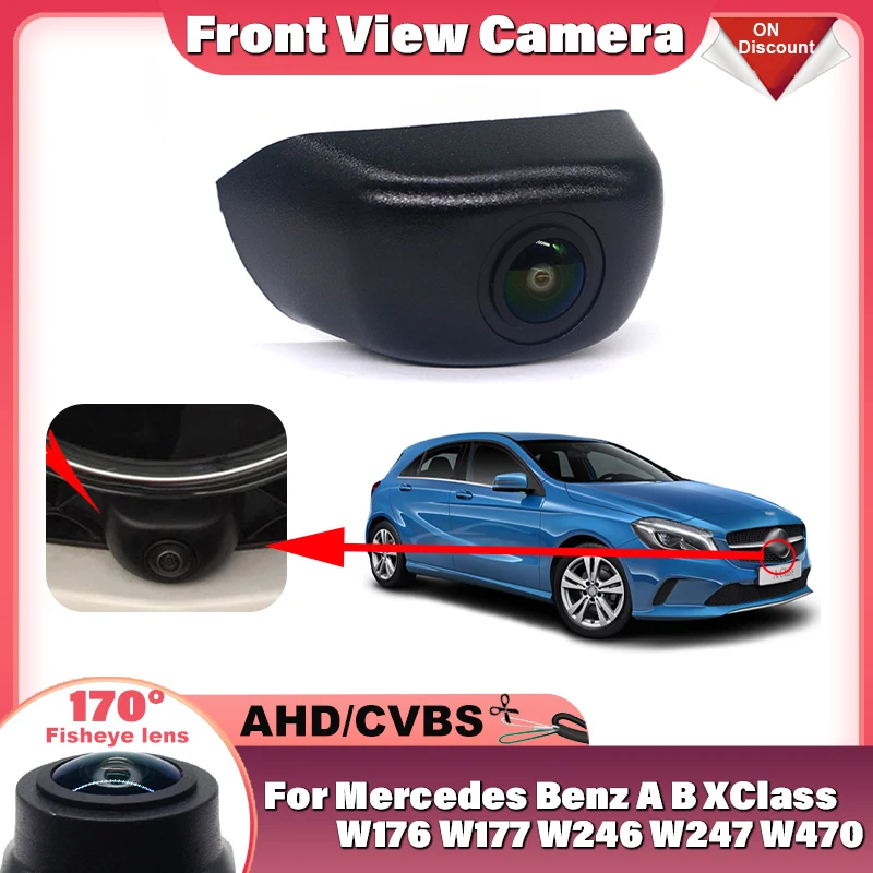 Car Front View Camera HD Night Vision Waterproof Parking LOGO Front Camera For Mercedes Benz A B XClass W176 W177 W246 W247 W470