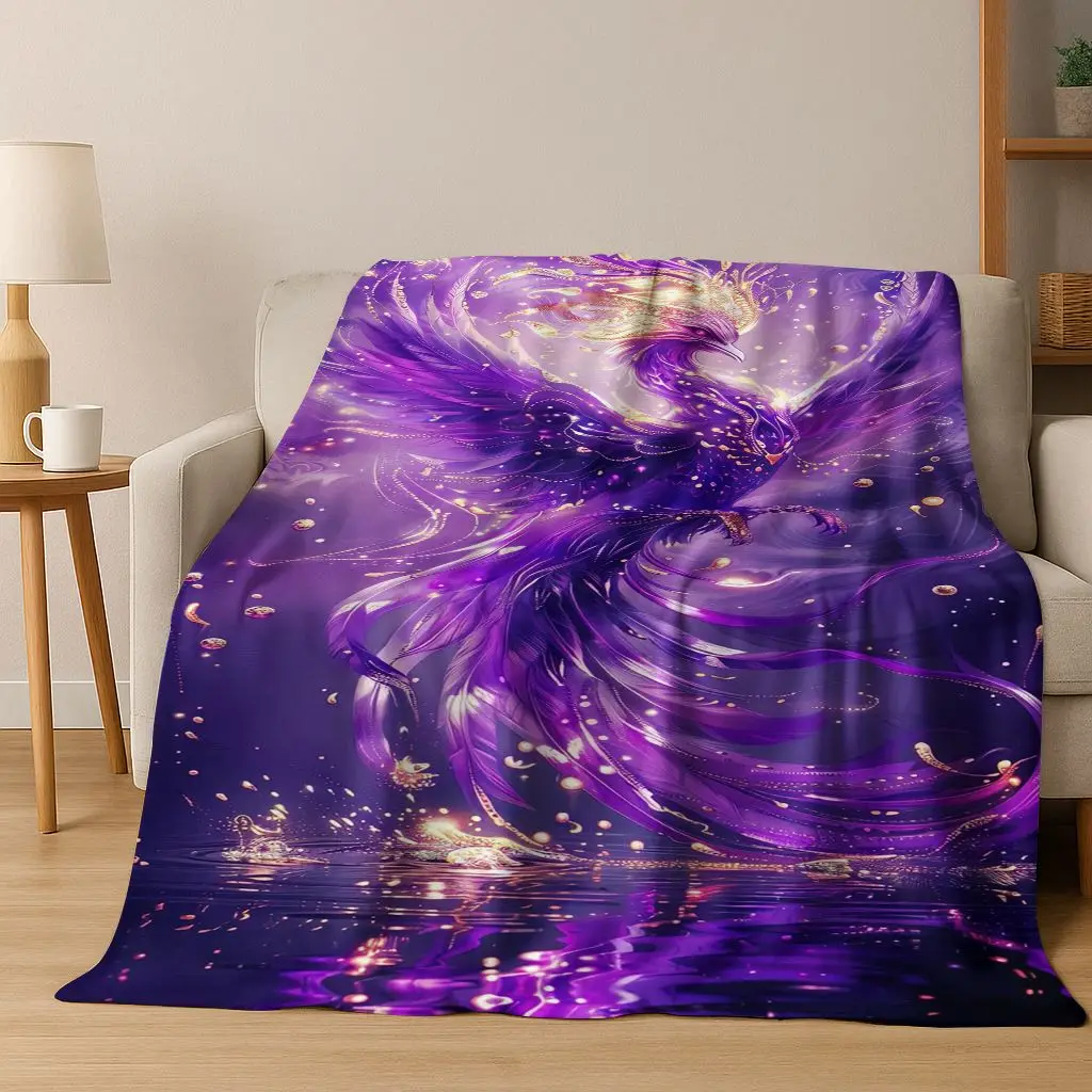 

26 Style Rebirth Fire Phoenix Divine Bird Flannel Blanket,Warm and Cozy Soft Throw Blanket for Home Bedroom Bed Sofa Cover Kid