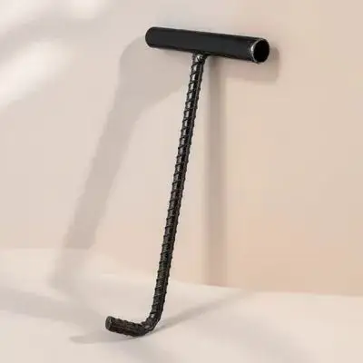 1Pcs T-Shaped Manhole Cover Hook Heavy Duty Steel Sewer Maintenance Tool Rust Resistant Easy Clean Sturdy Handle