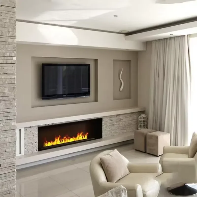 High Quality 36 Inch Ethanol Fireplace with Remote Control Insert for Hotel Use Modern Indoor