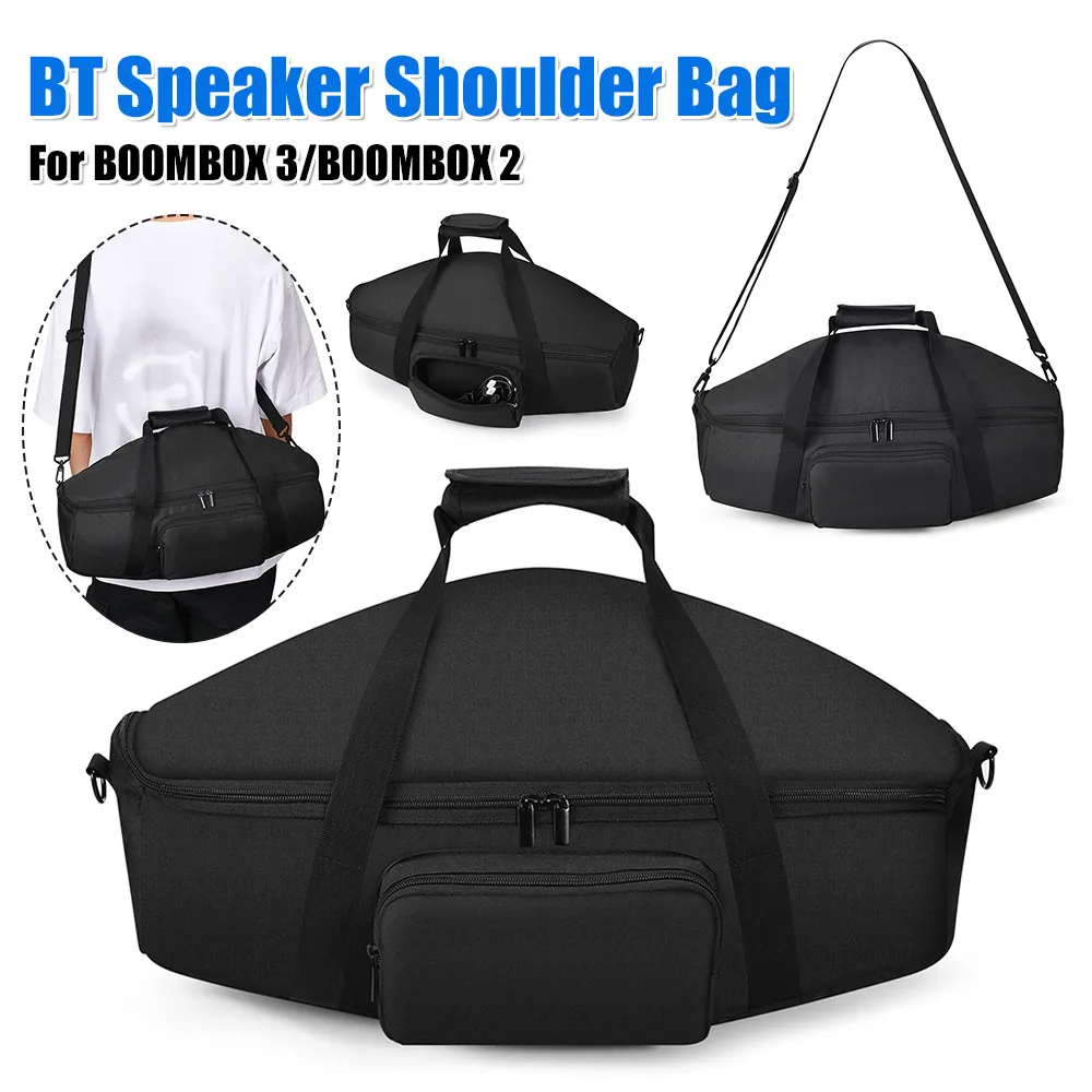 

Portable Speaker Storage Bag Shockproof Waterproof Carrying Case for JBL BOOMBOX 3/BOOMBOX 2 Thick PE Cotton Shoulder Bag