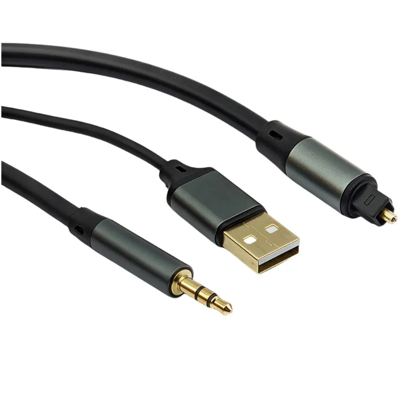 3.5mm Toslink Converter AUX Input Built-in DAC Optical Adapter Cable USB Powered SPDIF Output Optical To Aux Audio Cable