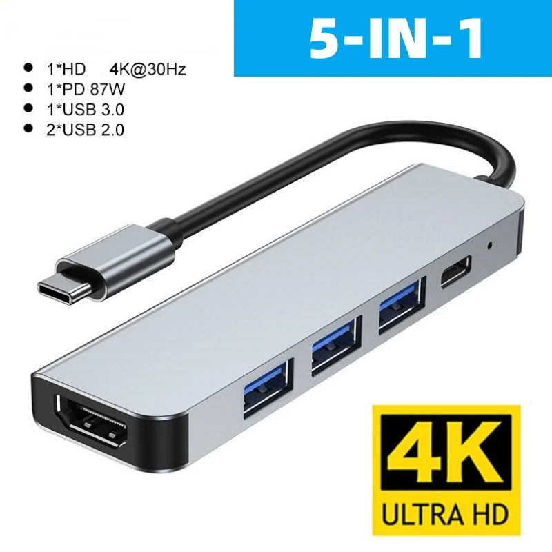 Kebidu Docking Station Type C Hub Naar 4K 30Hz Hdmi-Compatibele Usb 3.0 Adapter Pd 87W Lading Voor Macbook Pro Laptop Accessoires