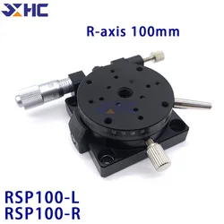 R Axis 100mm RSP100-L RSP100-R 360 Degree Manual Rotating Platform Sliding Stage Precision Bearing Linear Stage Load 39.2N 4kgf
