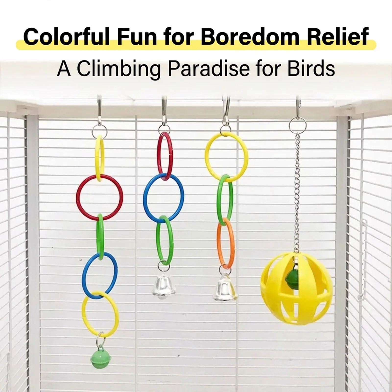 

Кольца для восхождения с попугаем, пятицветное кольцо, клетка для птиц, сделай сам, обручи для восхождения, шлифовка клюва, жевательные игрушки для домашних животных, птиц, корелла, неразлучник