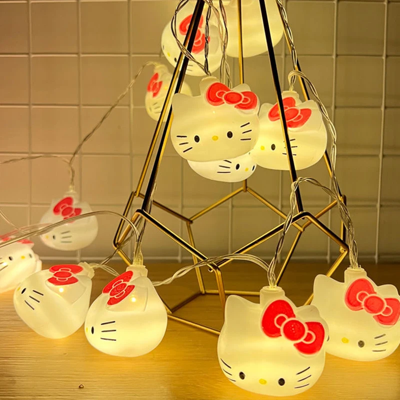 Sanrio Hello Kitty Cartoon Full Star Light String, fofo, DIY, sala criativa, ambiente de quarto, presente para crianças