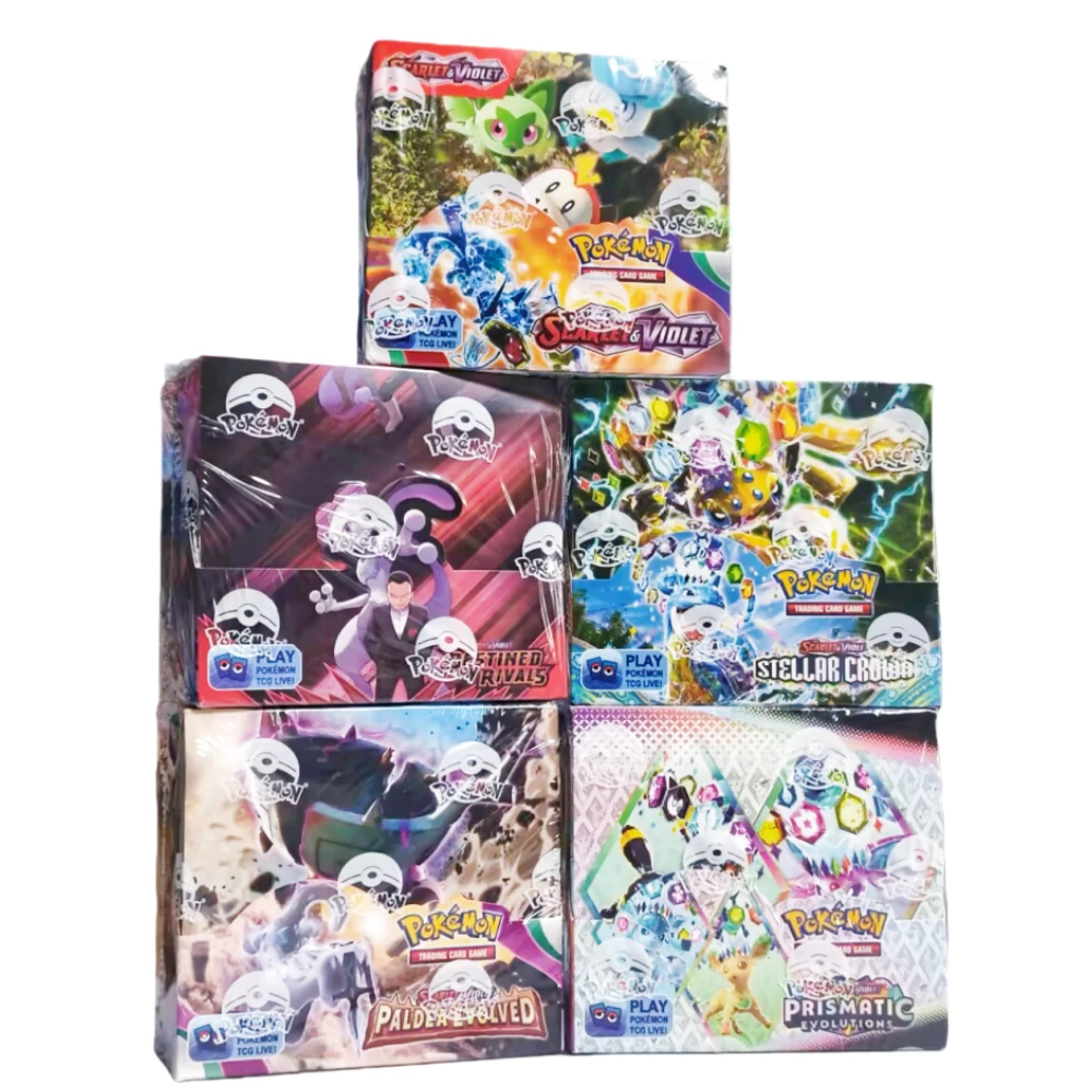 

360 шт./компл. карта покемонов MEGA EVOLUTION SCARLET & RAOLE 151 призматические решения черный болт английский усилитель карта боевой передачи