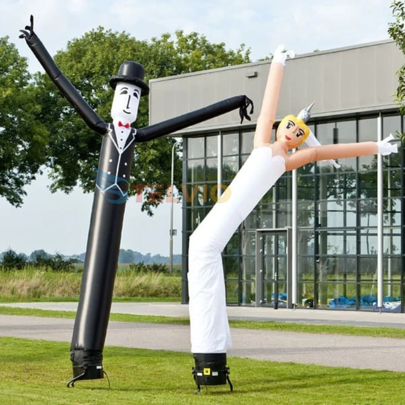 Custom Bride And Groom Air Dancer Sky Dancer Bridal Sky Dancers Inflatable Waving Tube Man for sale