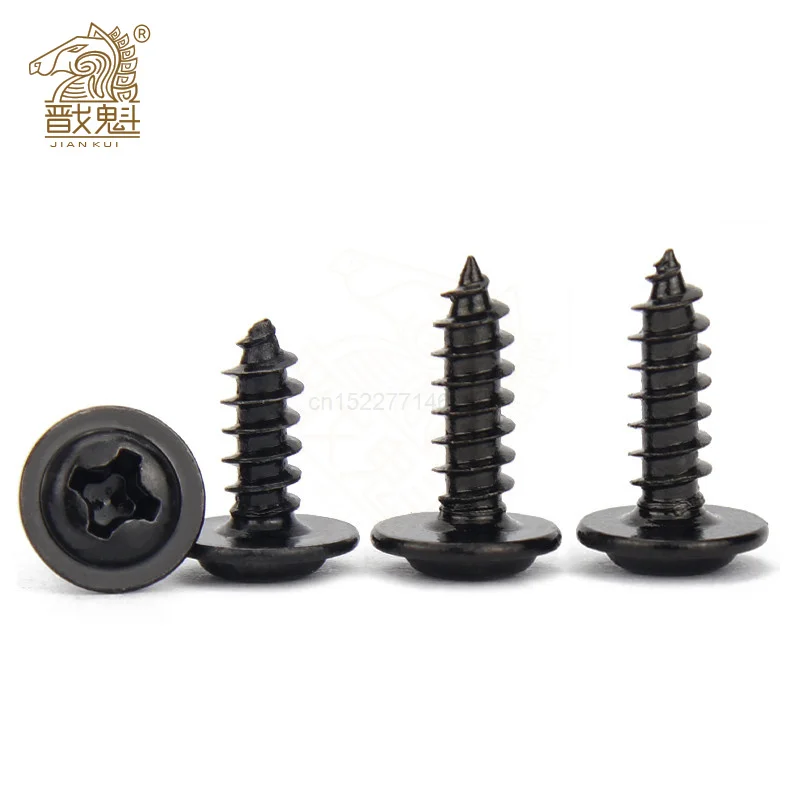 

Hardware Black Screw PWA Cross Round Head With Cushion Self-tapping Screw Pan Head M1.4 M1.7 M2 M2.3 M2.6 M3 M3.5 M4