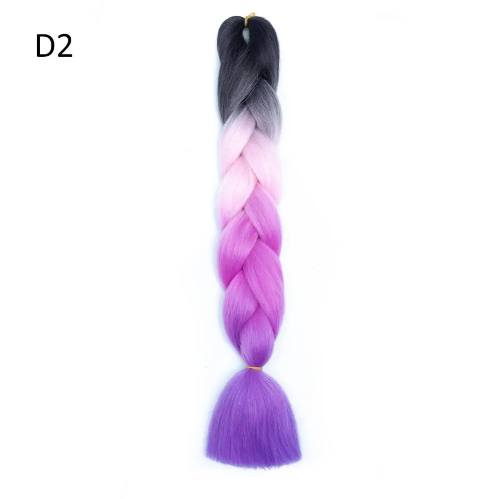 Trança de cabelo sintético 24 Polegada trança jumbo extensão de cabelo para mulheres diy tranças de cabelo roxo rosa amarelo vermelho