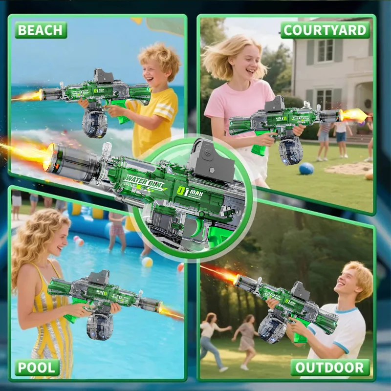 Pistolet à eau AK M416, jouet électrique haute pression, fusil MP5 entièrement automatique, jeux d'été pour adultes garçons et filles, jouet de piscine de plage, nouvelle collection 2025