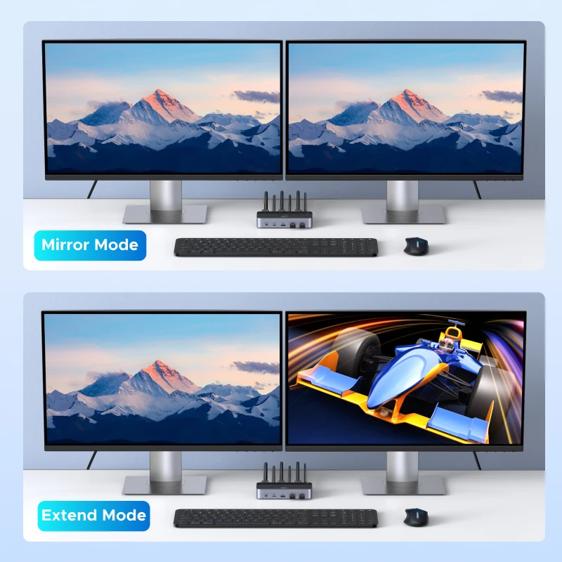 Przełącznik KVM HDMI UGREEN dla 2 monitorów, 2 komputerów, 4K 8K 60Hz, USB C, USB 3.0, do udostępniania monitora, klawiatury, myszy, drukarki z obsługą HDR i 3D — zdjęcie produktu 6
