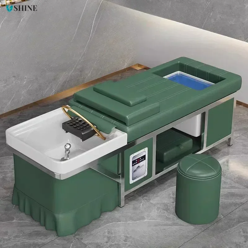 New Beauty Salon Hair Care Shampoo Bed - Water-Free for Barber Shop, with Water Cycle & Fumigation.