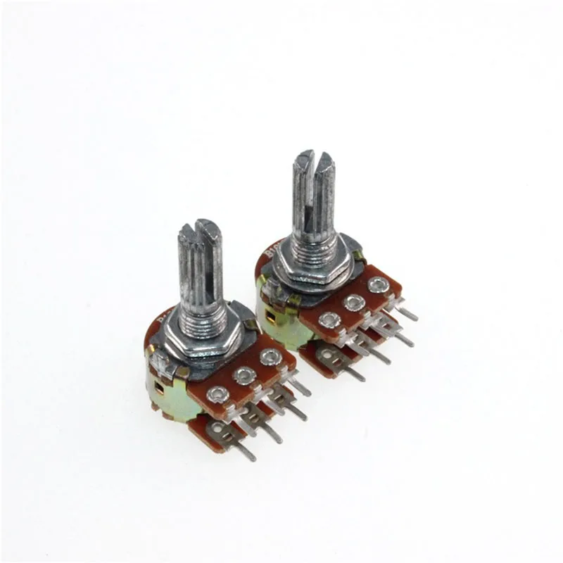 5PCS/LOT WH148 Type Dual potentiometer With Switch 6PIN B1K 2K 5K 10K 20K 50K 100K 250K 500K 1M H=15MM 20MM Potentiometer