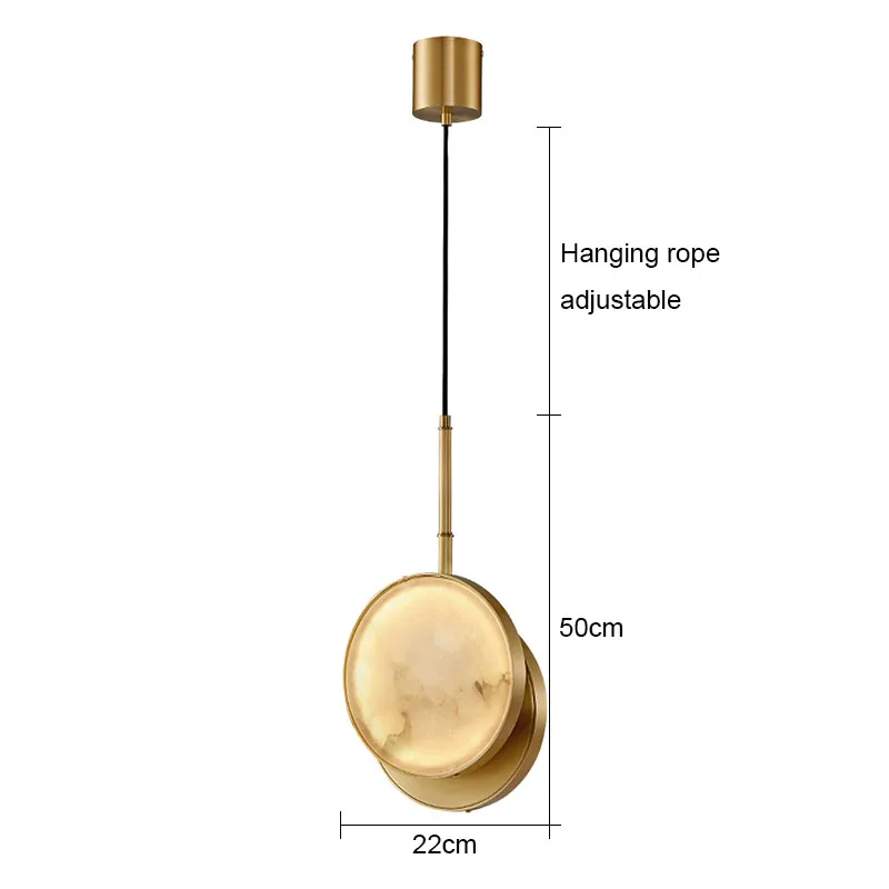 Ronde Marmeren Wandlamp Hoogwaardige Koperen Binnenverlichting Woonkamer Slaapkamer Studie Modern Minimalistisch Led Decor Voor Thuis