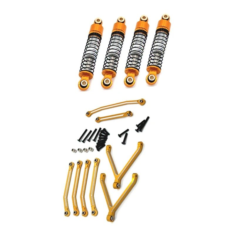 

RC Car Upgrade Pull Rod Oil Pressure Kit for FMS 1/24 FCX24 RC Car Upgrade Accessories Gold-SPMI