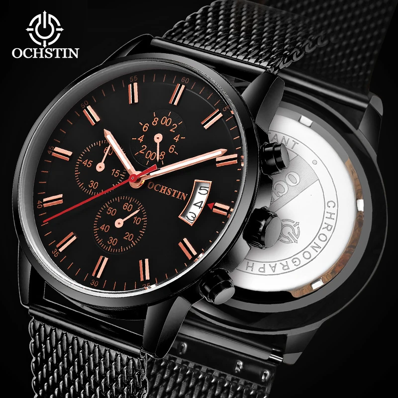 Fashion Mens Watches Top Brand Luxury High Quality Chronograph Quartz Watch Men Casual Steel Waterproof Men Clock Wristwatch