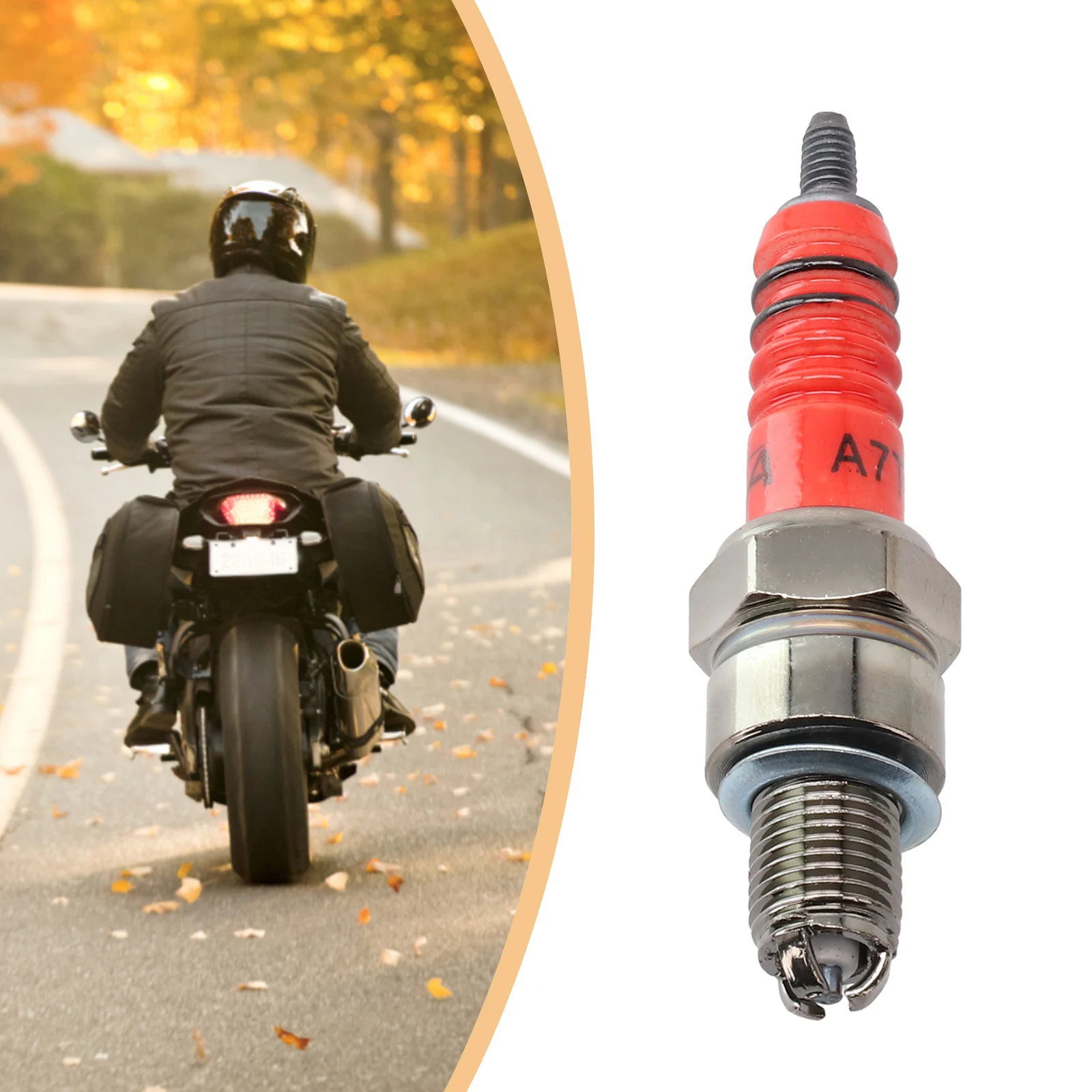 Motorcycle Spark Plug Iridium Spark Candles High Performance 3-Electrode A7TC Motorcycle Ignition Accessories For 50CC-150CC ATV