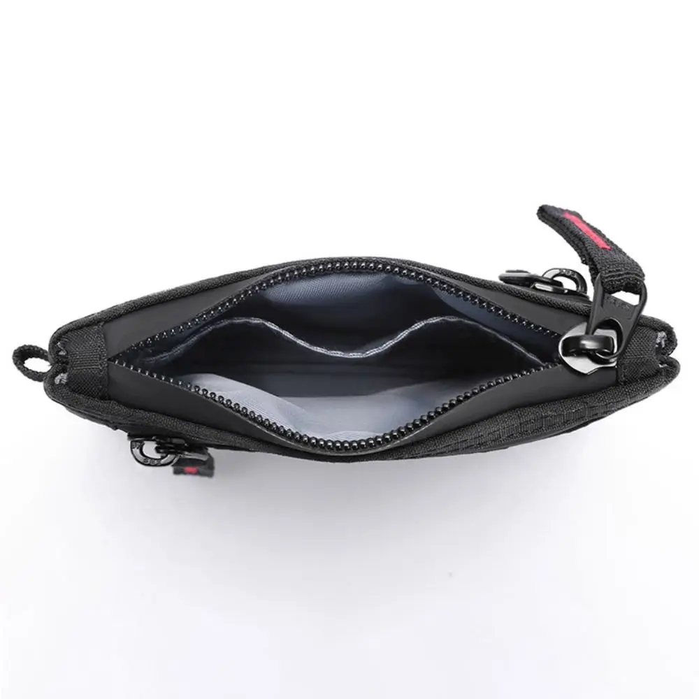 Malha multifuncional carteira masculina anti-roubo zíper rfid titular do cartão de crédito mosquetão chaveiro bolsa de moedas de náilon acessórios de viagem