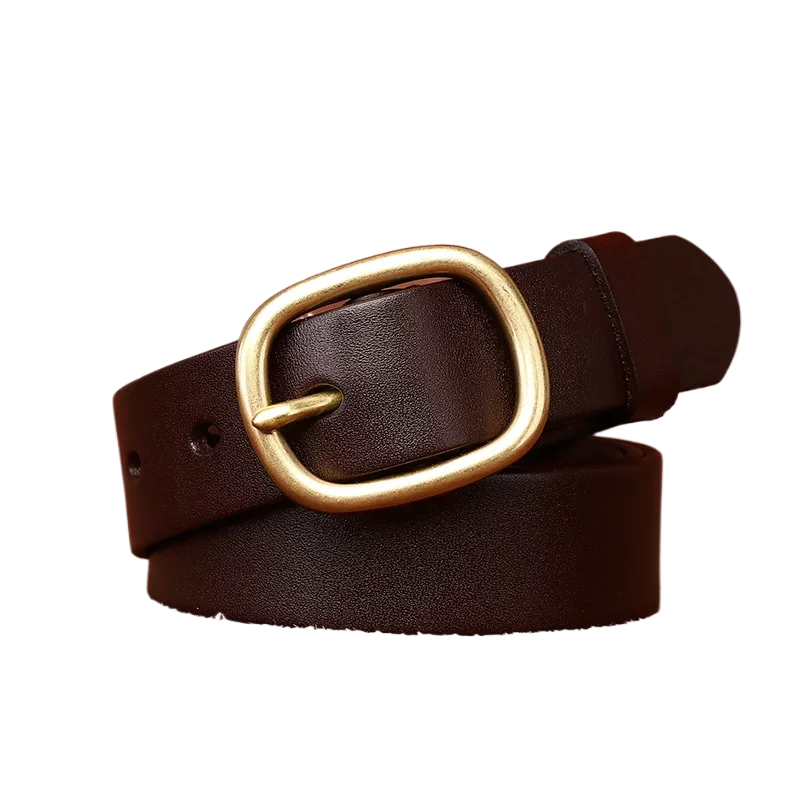 

Minimalist Style Brass Buckle Leather Belt for Women belts for women