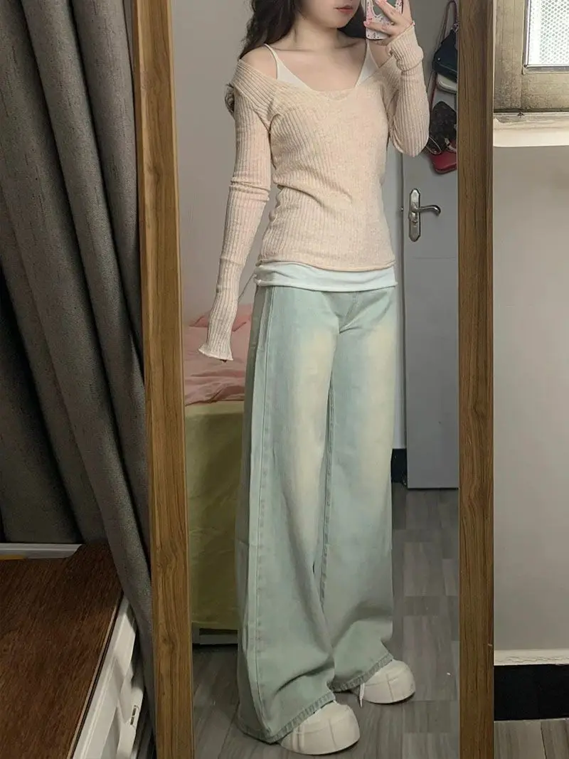 

Женские джинсы 2025, уличная одежда Femmes, вышивка, цветок, лоскутное шитье, цветной узор, принт, графическая буква, цифровой художественный дизайн