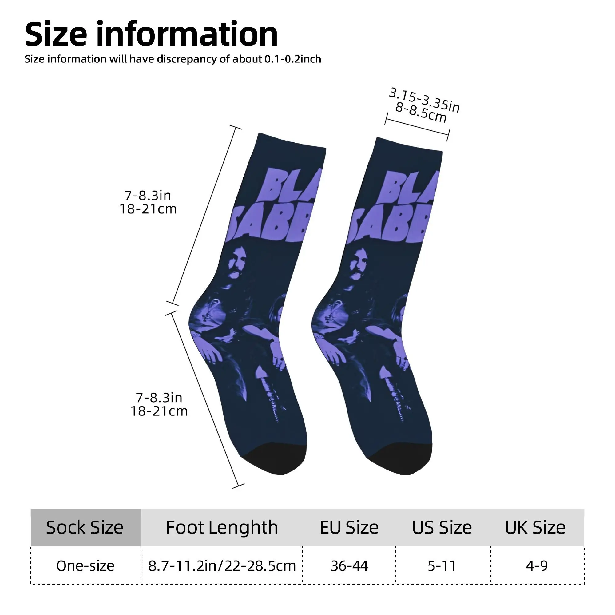 جوارب سوداء لفرقة السبت، جوارب مضادة للانزلاق للرجال، جوارب تزلج ناعمة، جوارب بتصميم قوطي ربيعي