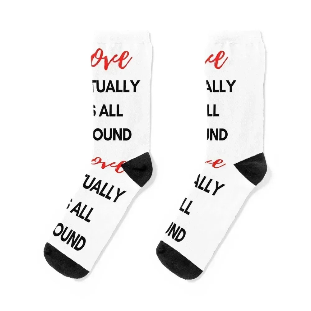 Love Actually Is All Around Socks man winter gifts New year's Crossfit Socks Women's Men's