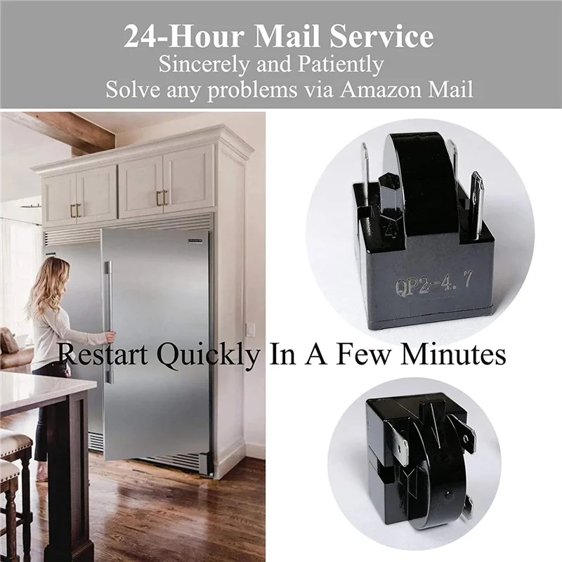 10X استبدال جزء 3 دبوس QP2-4.7/QP2-4R7 4.7 أوم الثلاجة PTC بدء/بدال بداية التشغيل للثلاجات الصغيرة والمبردات