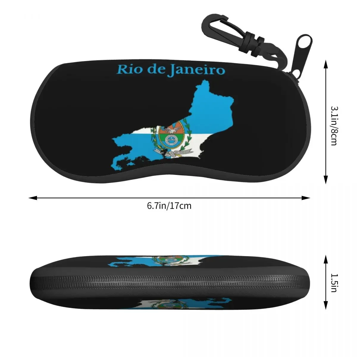 Rio De Janeiro State Map Flag Shell Eyeglasses Case Men Women Cute Brazilian Brazil Flag Glasses Case Sunglasses Box Pouch