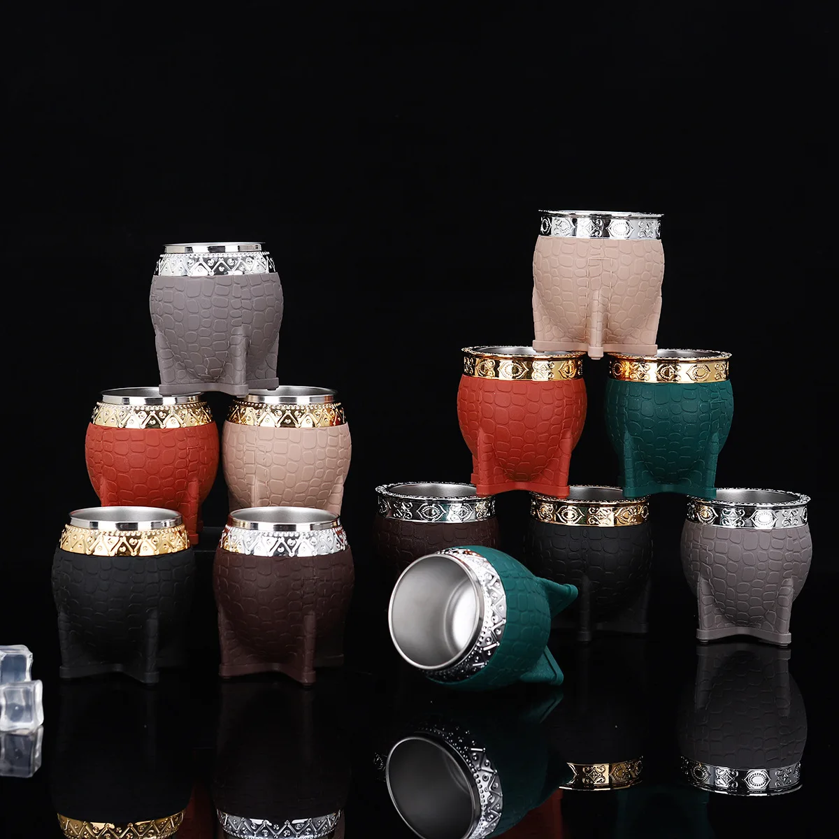 180ML Edelstahl Doppelwandbecher Kaffee Bier Isolierter Tumbler Yerba Mate Tee Trinkbecher Eierschalenbecher Edelstahlbecher