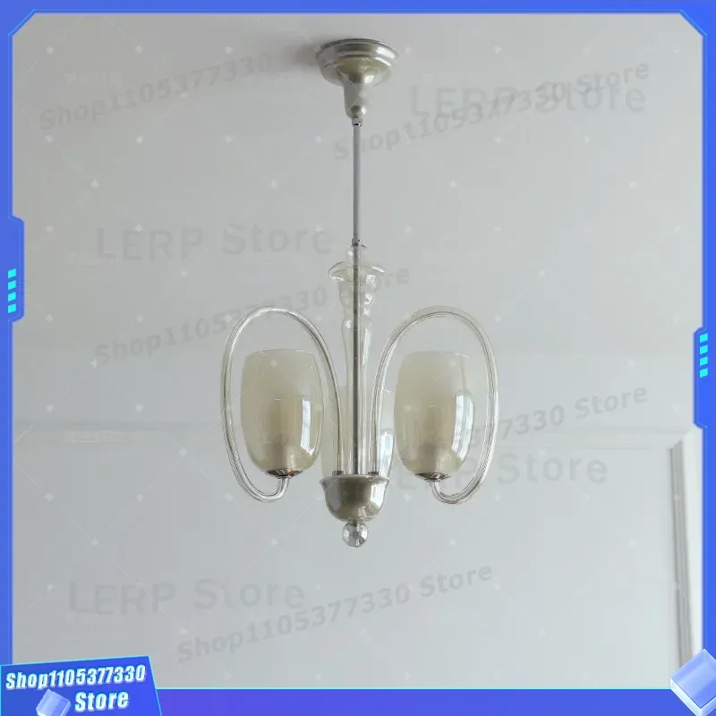 Art Deco Chandelier 1940s French Vintage Style Ceiling Light for Small Bedroom Classical Medieval Design Cloakroom Lamp Decor