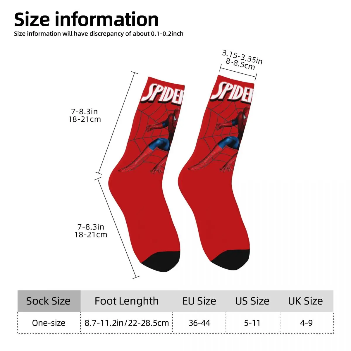 Spider-Man Marvel Stockings Men animation Socks Medium Soft Funny Socks Winter Running Sports Anti Sweat Graphic Socks Present