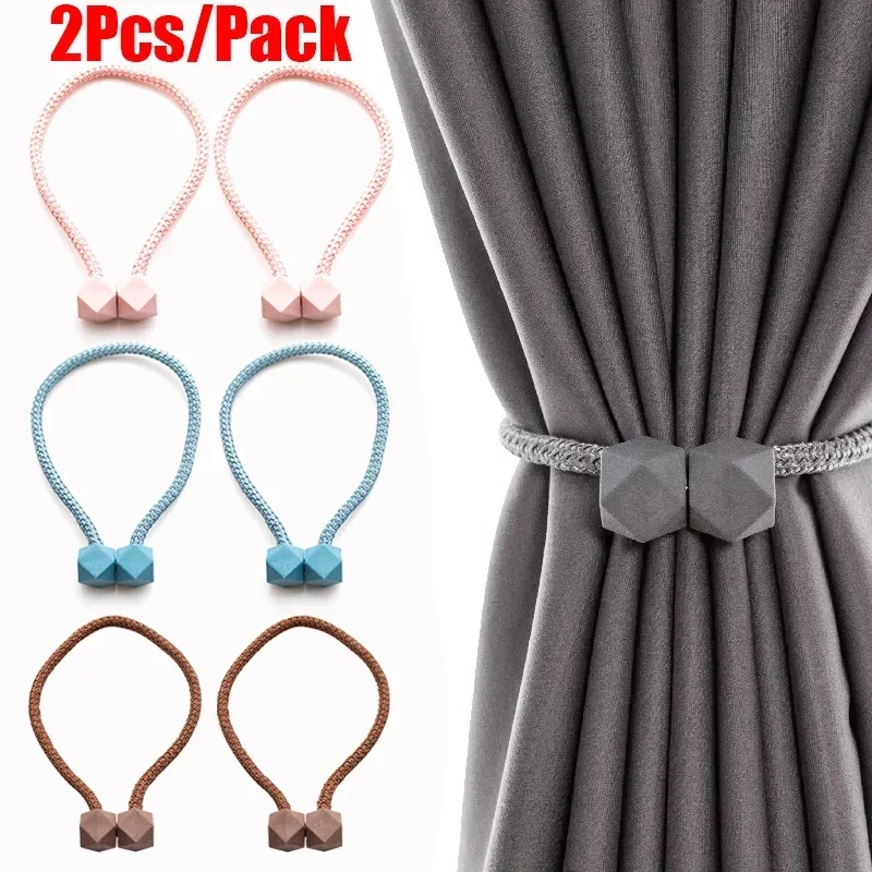 1/2Pcs Magnetic Curtain Clips Hook Nail Free Window Screen Decorative Magnet Buckle Holder Curtain Accessory For Home Decoration