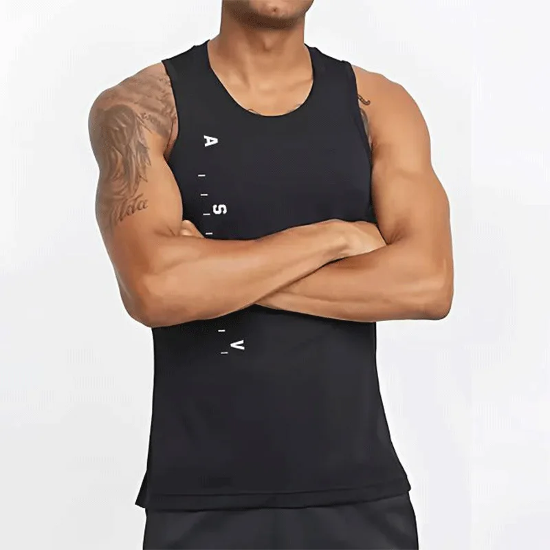 Men\'s Gym Casual Tank Tops Sleeveless Shirt Male Polyester Quick Dry Breathable Basketball Vest Workout Fitness Running Clothing