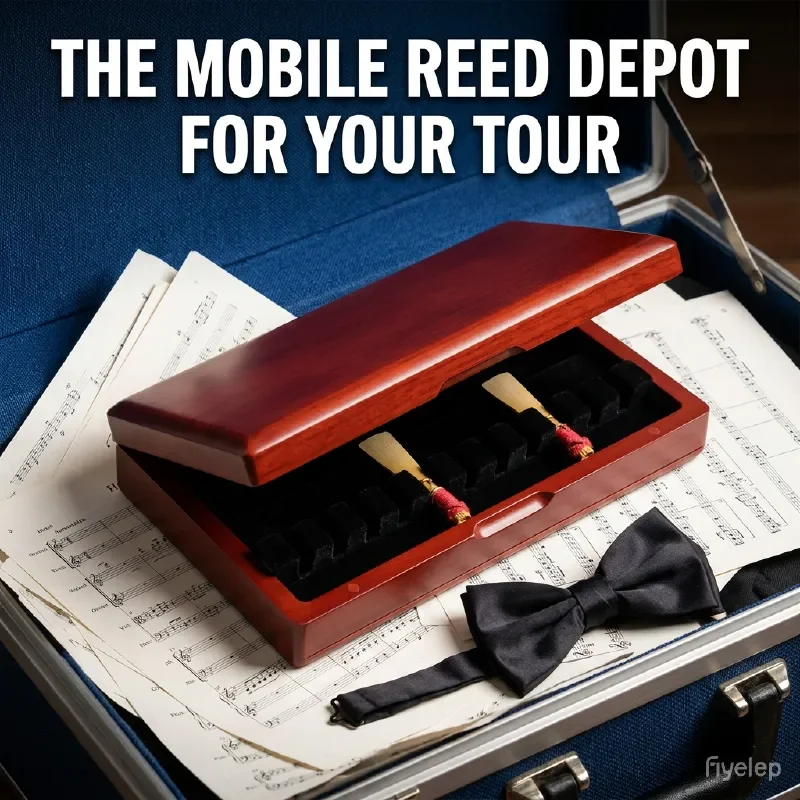 1PCS Bassoon Reed Storage Case Made of Maplewood, store 20 Pcs Reeds