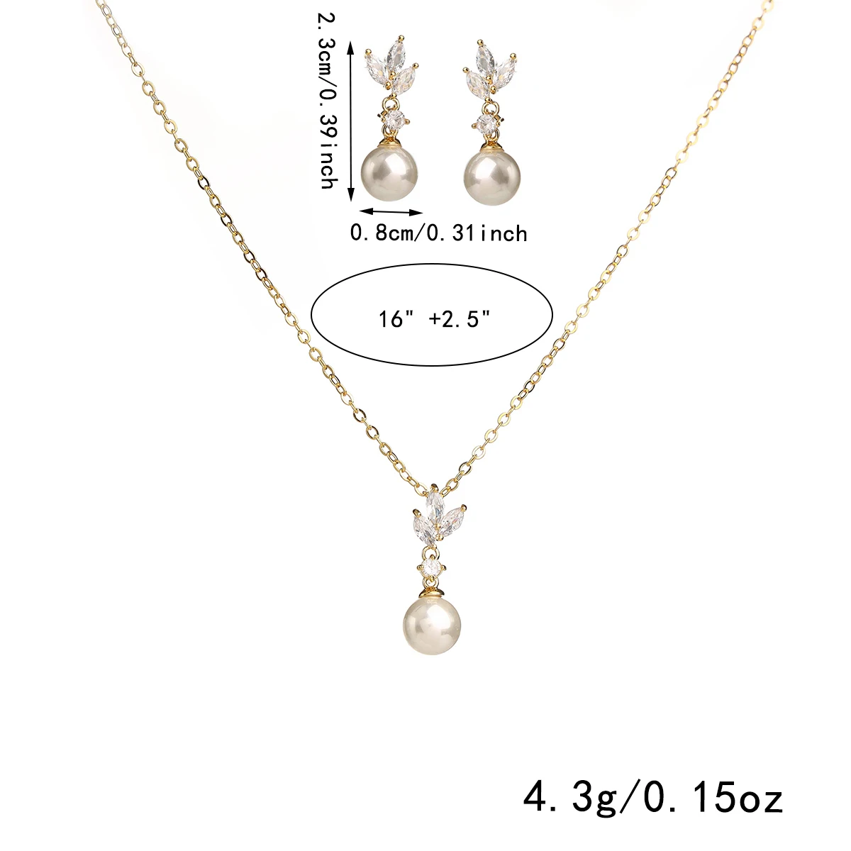 Elegant bridal jewelry wedding prom necklace earrings set women\'s dress accessories