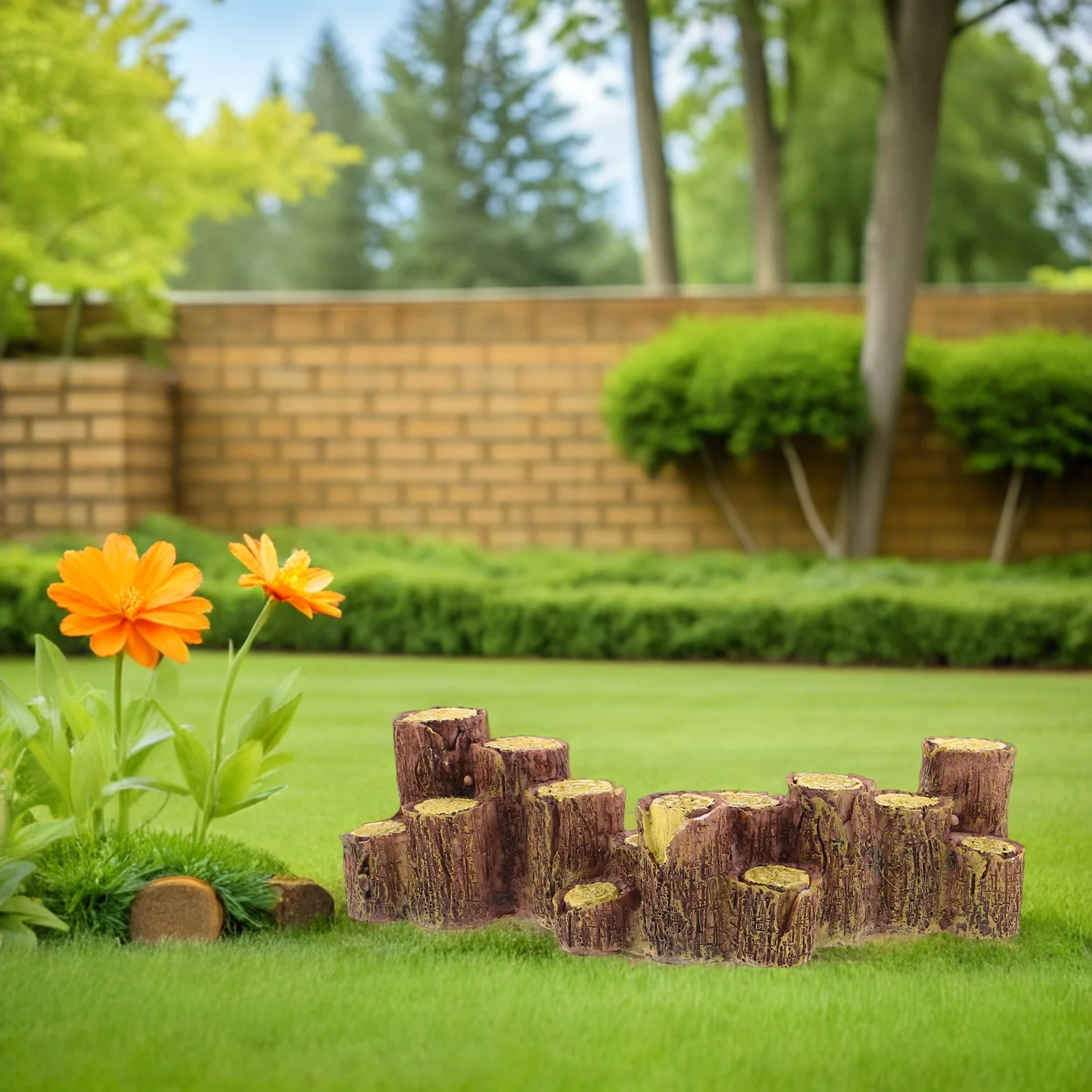 3 قطعة جذع شجرة مصغرة الراتنج الأحمر البني الاصطناعي حديقة التماثيل الجنية حديقة طاولة الرمل المشهد ديكور الراتنج جذع شجرة #2