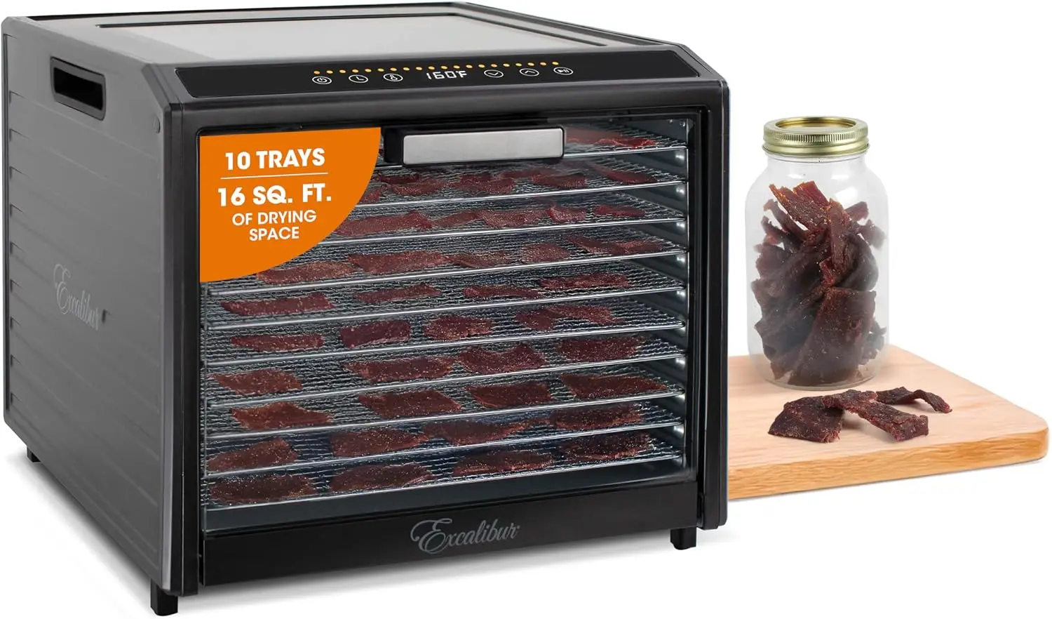 

Electric Food Dehydrator Performance Series 10-Tray with Adjustable Temperature Control Includes Stainless Steel Drying Trays Gl