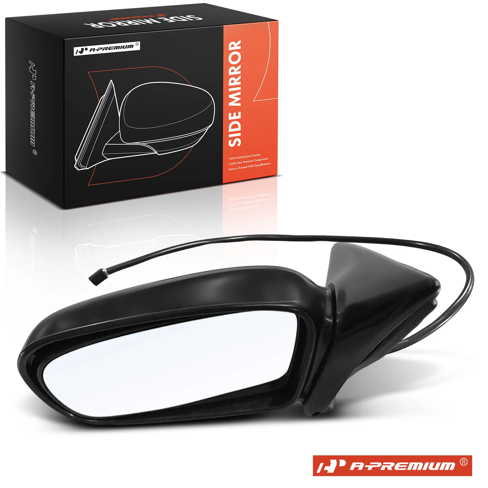 A-Premium Driver Side Power Door Mirror for Chevrolet Malibu 1997-2003 Classic 2004-2005 Manual Folding Smooth Black